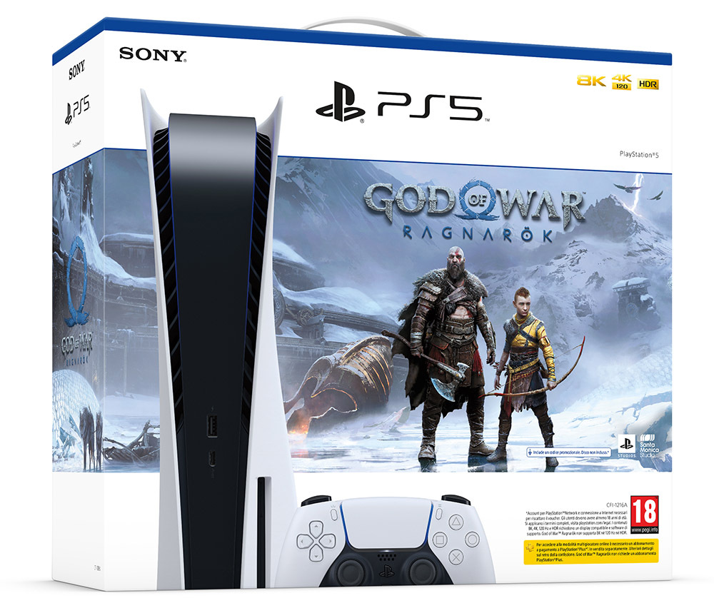 Console PlayStation 5 PS5 Con Lettore Disc Version + God Of War